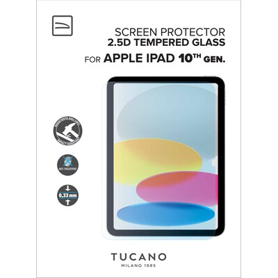 Ipad/Tablette günstig Kaufen-Tucano Displayschutz aus gehärtetem Glas für das iPad 10,9 Zoll (2022). Tucano Displayschutz aus gehärtetem Glas für das iPad 10,9 Zoll (2022) <![CDATA[• Passend für iPad 10,9 Zoll 2022 • 3-fach gehärtetes Glas - extra dünn • 