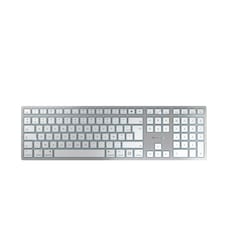 CHERRY KW 9100 Slim kabellose Tastatur FR-Layout wei&szlig;-Silber