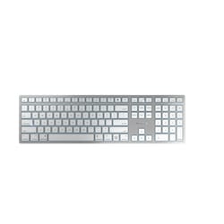 CHERRY KW 9100 Slim kabellose Tastatur US-Layout wei&szlig;-Silber
