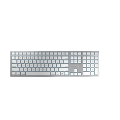 Englisch günstig Kaufen-CHERRY KW 9100 Slim für Mac kabellose Tastatur US-Layout weiß-Silber. CHERRY KW 9100 Slim für Mac kabellose Tastatur US-Layout weiß-Silber <![CDATA[• , Nummernblock integriert • Kabellos, 2,4GHz & Bluetooth • Layout: englisch (US