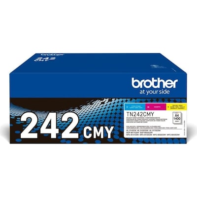 Toner je günstig Kaufen-Brother TN-242CMY Toner Multipack Cyan Magenta Gelb je 1.400 Seiten. Brother TN-242CMY Toner Multipack Cyan Magenta Gelb je 1.400 Seiten <![CDATA[• Brother Tonerkartusche TN-242CMY • Farbe: Cyan, Magenta, Gelb • Reichweite: ca. 1.400 Seiten • Komp