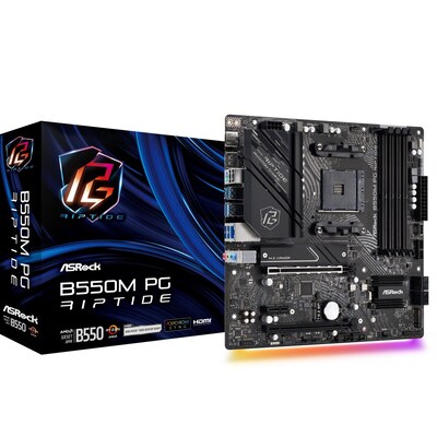 TX 3 günstig Kaufen-ASRock B550M PG Riptide mATX Mainboard AM4 M.2/HDMI/DP/USB3.2(Gen2). ASRock B550M PG Riptide mATX Mainboard AM4 M.2/HDMI/DP/USB3.2(Gen2) <![CDATA[• mATX Mainboard mit Sockel AMD AM4 für AMD Ryzen • AMD B550 Chipsatz, Radeon Vega Grafik (Ryzen CPU) Gr