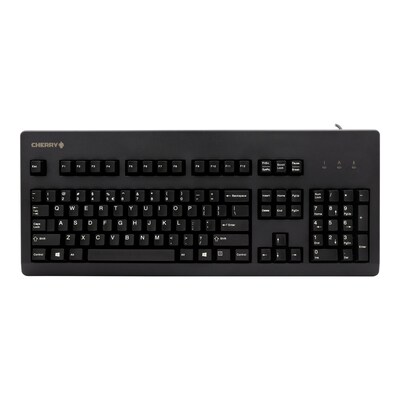 Of 3 günstig Kaufen-Cherry G80-3000 Kabelgebundene Tastatur US Layout mit Euro Symbol USB schwarz. Cherry G80-3000 Kabelgebundene Tastatur US Layout mit Euro Symbol USB schwarz <![CDATA[• Anwendungsbereich: professionelles Arbeiten, Nummernblock integriert • Kabelgebunde