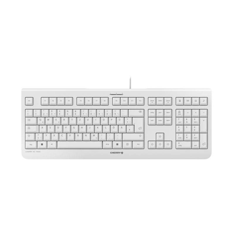 Cherry KC 1000 Keyboard US Layout mit Euro Symbol USB wei&szlig;-grau