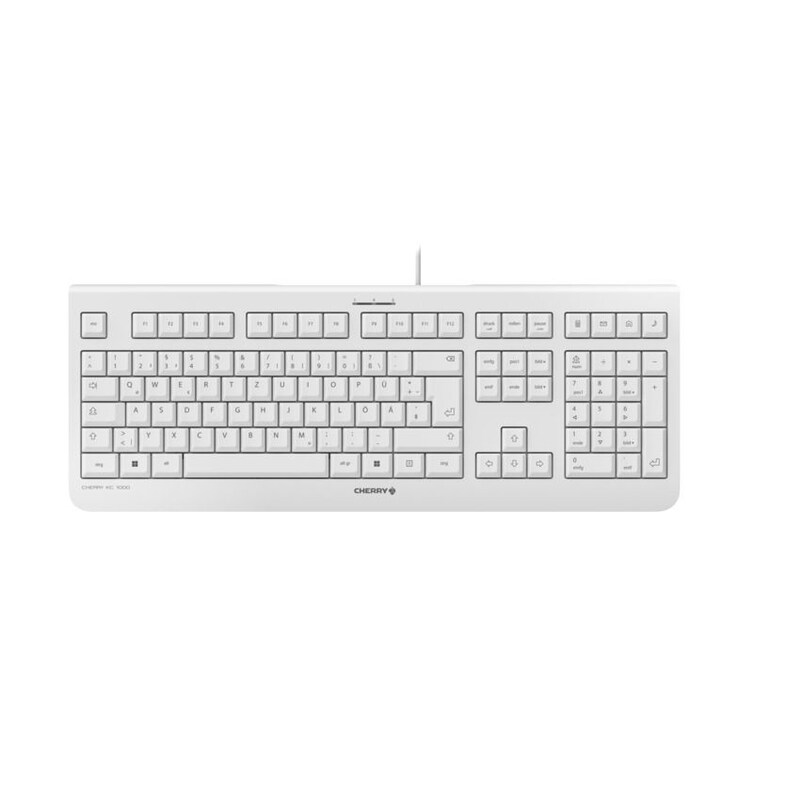 Cherry KC 1000 Keyboard US Layout mit Euro Symbol USB weiß-grau