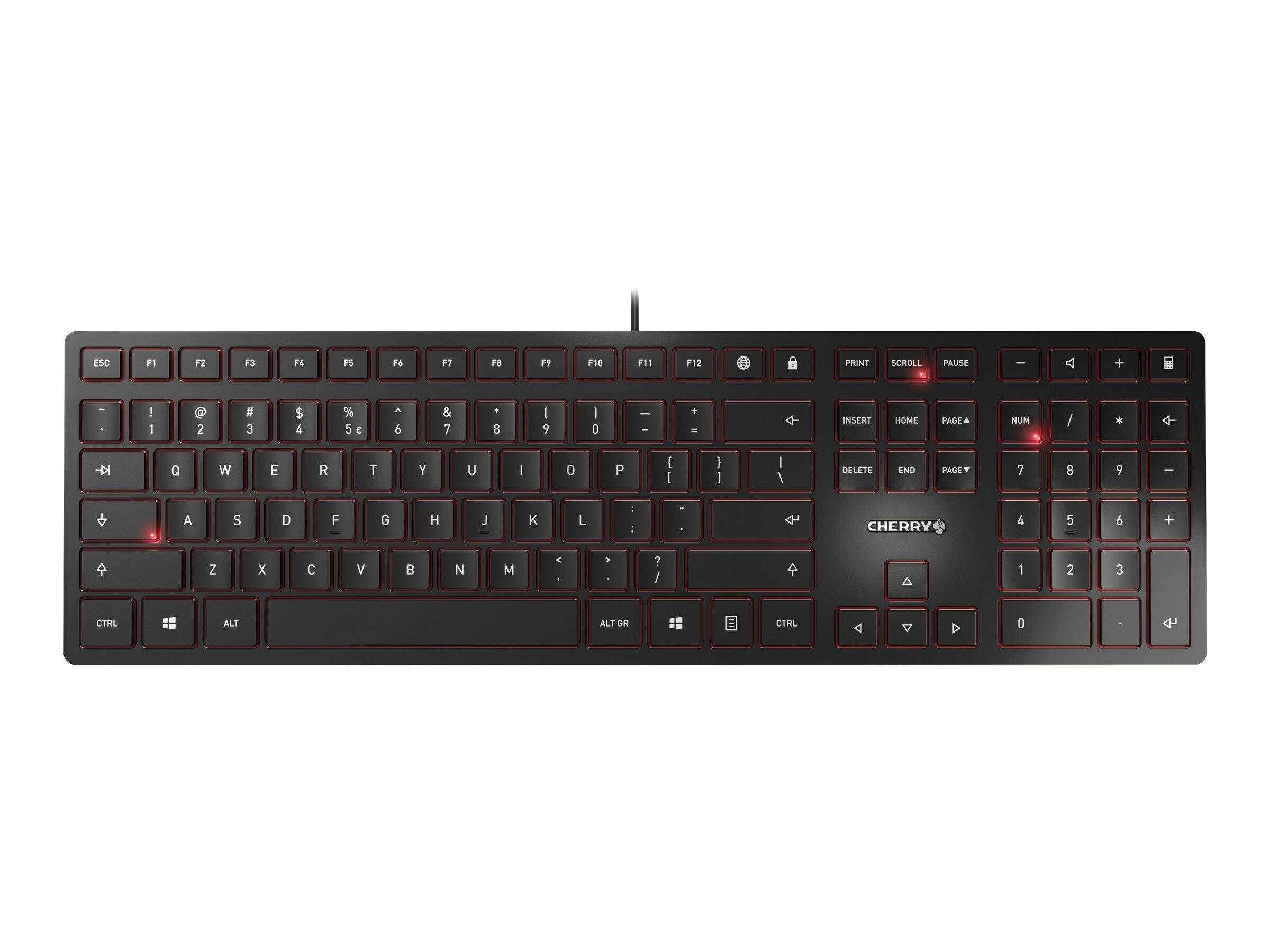 Cherry KC 6000 Slim Keyboard US Layout mit Euro Symbol USB schwarz