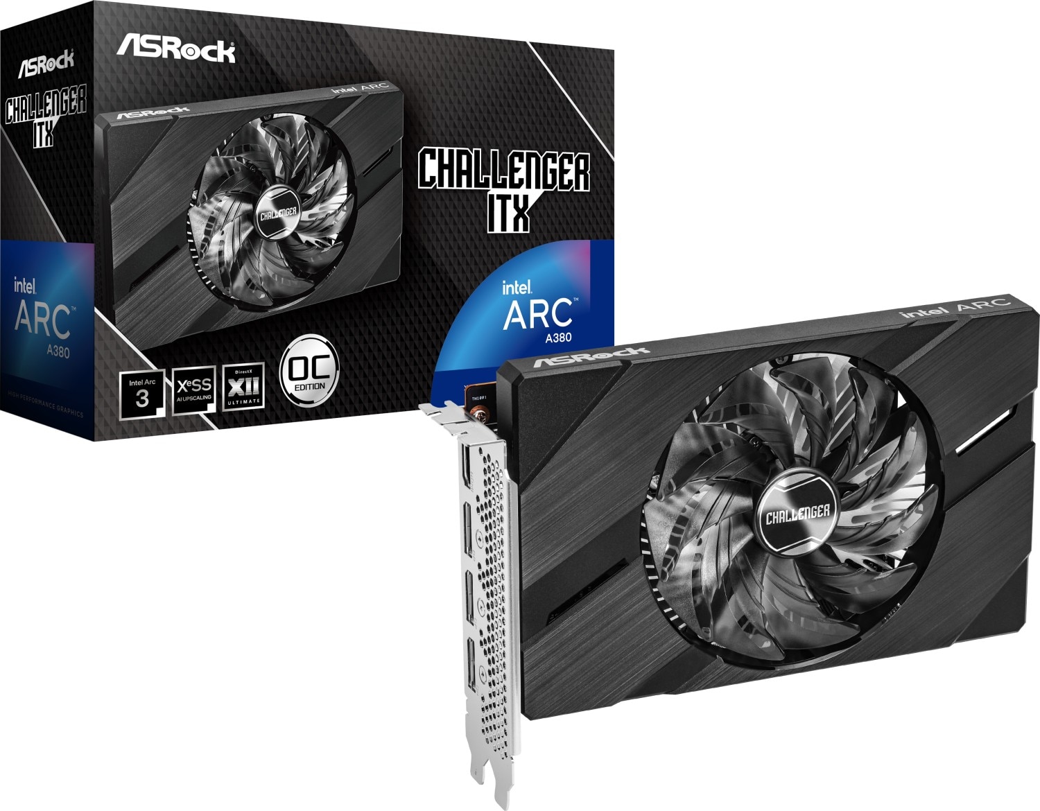 ASROCK Intel Arc A380 Challenger ITX 6GB OC Grafikkarte 6GB GDDR6 HDMI, 3x DP