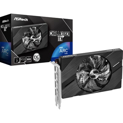 DR 9 günstig Kaufen-ASROCK Intel Arc A380 Challenger ITX 6GB OC Grafikkarte 6GB GDDR6 HDMI, 3x DP. ASROCK Intel Arc A380 Challenger ITX 6GB OC Grafikkarte 6GB GDDR6 HDMI, 3x DP <![CDATA[• Intel Arc A380, CM-G10, ACM-G11 / Alchemist DG2-128 • 6GB GDDR6-RAM (96-bit Speiche