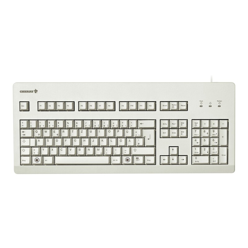 kabelgebundene günstig Kaufen-Cherry G80-3000 Kabelgebundene Tastatur US Layout mit Euro Symbol USB hellgrau. Cherry G80-3000 Kabelgebundene Tastatur US Layout mit Euro Symbol USB hellgrau <![CDATA[• Anwendungsbereich: professionelles Arbeiten, Nummernblock integriert • Kabelgebunden 