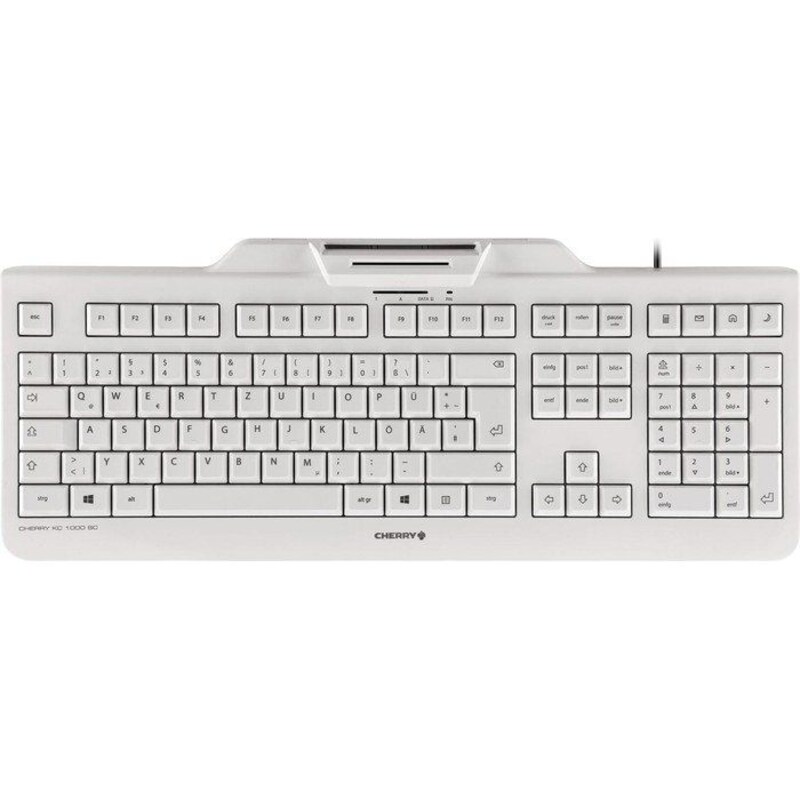 Cherry KC 1000 SC Keyboard mit Smart Card Reader USB PN Layout weiß-grau