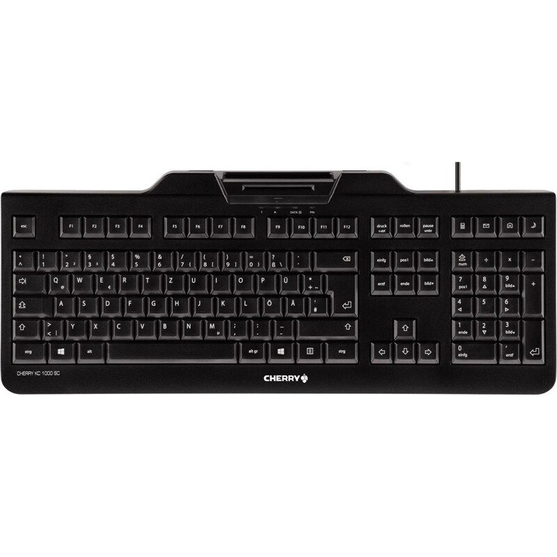 Cherry KC 1000 SC Keyboard mit Smart Card Reader USB PN Layout schwarz