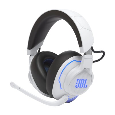 Gaming Play günstig Kaufen-JBL Quantum 910 made for Playstation Wireless Over-Ear-Gaming-Headset, Weiß/Blau. JBL Quantum 910 made for Playstation Wireless Over-Ear-Gaming-Headset, Weiß/Blau <![CDATA[• 3,5-mm-Audiokabel, USB-Typ-C auf A, 2,4-GHz-WLAN • Windows Sonic Sp