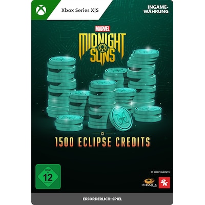 on Microsoft günstig Kaufen-Marvels Midnight Suns 1500 Eclipse Credits - XBox Series S|X Digital Code DE. Marvels Midnight Suns 1500 Eclipse Credits - XBox Series S|X Digital Code DE <![CDATA[• Plattform: Microsoft / Xbox One • Genre: Rollenspiel • Altersfreigabe USK: ab 12 Ja