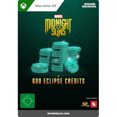 digital  günstig Kaufen-Marvels Midnight Suns 600 Eclipse Credits - XBox Series S|X Digital Code DE. Marvels Midnight Suns 600 Eclipse Credits - XBox Series S|X Digital Code DE <![CDATA[• Plattform: Microsoft / Xbox One • Genre: Rollenspiel • Altersfreigabe USK: ab 12 Jahr