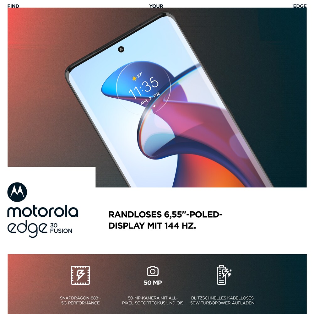 Motorola edge30 Fusion 5G 8/128 GB Android 12 Smartphone viva magenta
