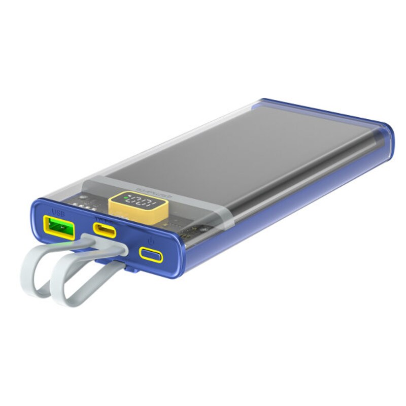 4smarts Powerbank Lucid Dual Cord 10000mAh 22,5W blau