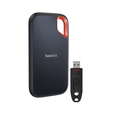 SANDISK USB günstig Kaufen-SanDisk Extreme Portable SSD 1 TB V2 - USB-C 3.2 inkl. 32 GB Ultra USB Stick. SanDisk Extreme Portable SSD 1 TB V2 - USB-C 3.2 inkl. 32 GB Ultra USB Stick <![CDATA[• 1 TB (8,95 mm Bauhöhe) • Portable SSD, USB 3.2 Gen2 Standard • Maximale Lesegeschw