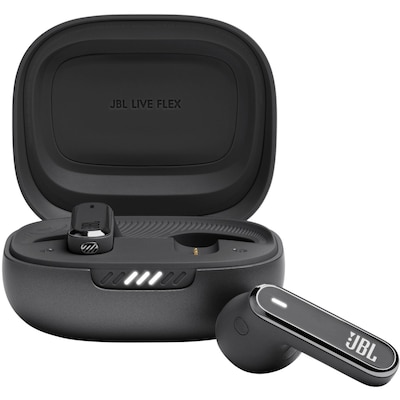 Live  günstig Kaufen-JBL LIVE Flex True-Wireless In-Ear Bluetooth Kopfhörer schwarz. JBL LIVE Flex True-Wireless In-Ear Bluetooth Kopfhörer schwarz <![CDATA[• Typ: True-Wireless-Kopfhörer - geschlossen • Übertragung: Bluetooth 5.3 • Einsatzgebiet: Street •