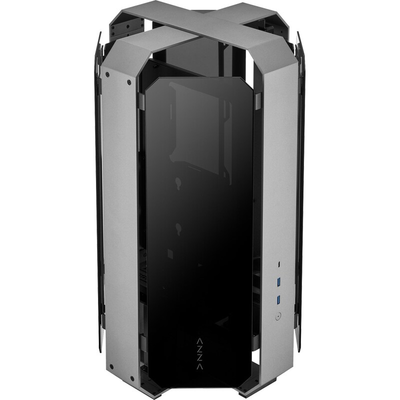 Azza OPUS Gaming Design ATX Tower, Aluminium Rahmen mit Glasfenster