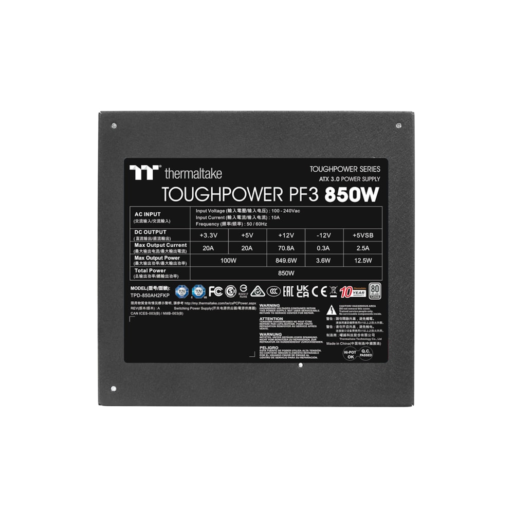 Thermaltake ToughPower PF3 850W Gen 5 Netzteil ATX 3.0 80+ Platin