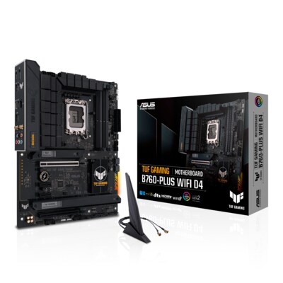 Plus 1 günstig Kaufen-ASUS TUF GAMING B760-PLUS WIFI D4 ATX Mainboard Sockel 1700 DP/HDMI/USB-C. ASUS TUF GAMING B760-PLUS WIFI D4 ATX Mainboard Sockel 1700 DP/HDMI/USB-C <![CDATA[• ATX Mainboard mit Sockel Intel 1700 für Intel Core 13. Generation-CPU • Intel B760-Chipsat