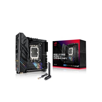 STRIX günstig Kaufen-ASUS ROG STRIX B760-I GAMING WIFI mini ITX Mainboard Sockel 1700 DP/HDMI/USB-C. ASUS ROG STRIX B760-I GAMING WIFI mini ITX Mainboard Sockel 1700 DP/HDMI/USB-C <![CDATA[• mini ITX Mainboard mit Sockel Intel 1700 für Intel Core 13. Generation • Intel B