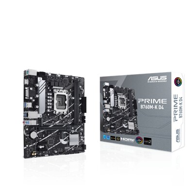 Satz 3 günstig Kaufen-ASUS PRIME B760M-K D4 mATX Mainboard Sockel 1700 DP/HDMI/USB-A. ASUS PRIME B760M-K D4 mATX Mainboard Sockel 1700 DP/HDMI/USB-A <![CDATA[• mATX Mainboard mit Sockel Intel 1700 für Intel Core 13. Generation-CPU • Intel B760-Chipsatz, Intel HD Graphics 