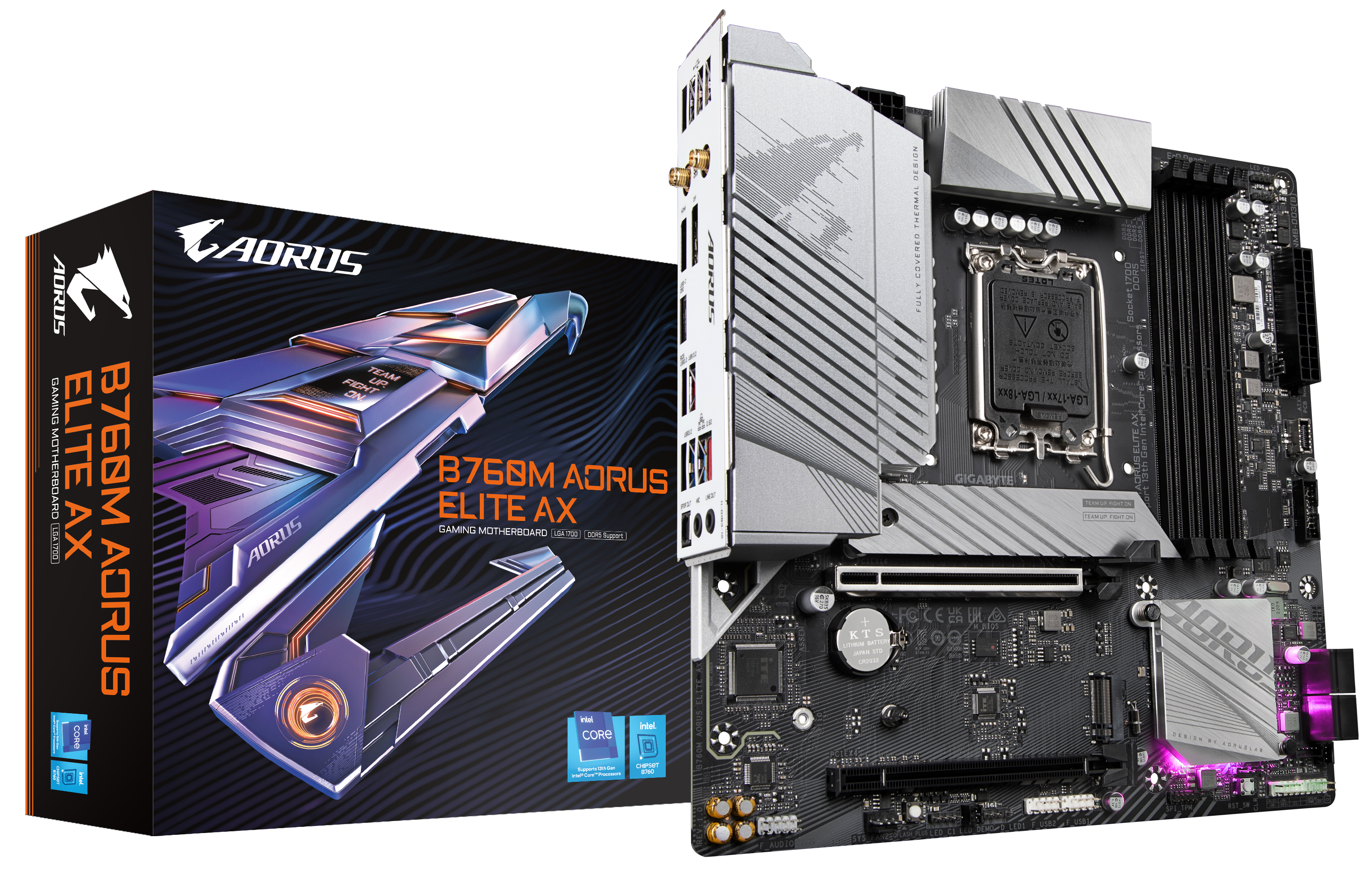 GIGABYTE B760M AORUS ELITE AX uATX Mainboard Sockel 1700 M.2/HDMI/DP/WIFI/BT