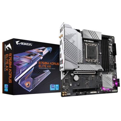 Lite 13 günstig Kaufen-GIGABYTE B760M AORUS ELITE AX mATX Mainboard Sockel 1700 M.2/HDMI/DP/WIFI/BT. GIGABYTE B760M AORUS ELITE AX mATX Mainboard Sockel 1700 M.2/HDMI/DP/WIFI/BT <![CDATA[• mATX Mainboard mit Sockel Intel 1700 für Intel Core 13. Generation-CPU • Intel B760-