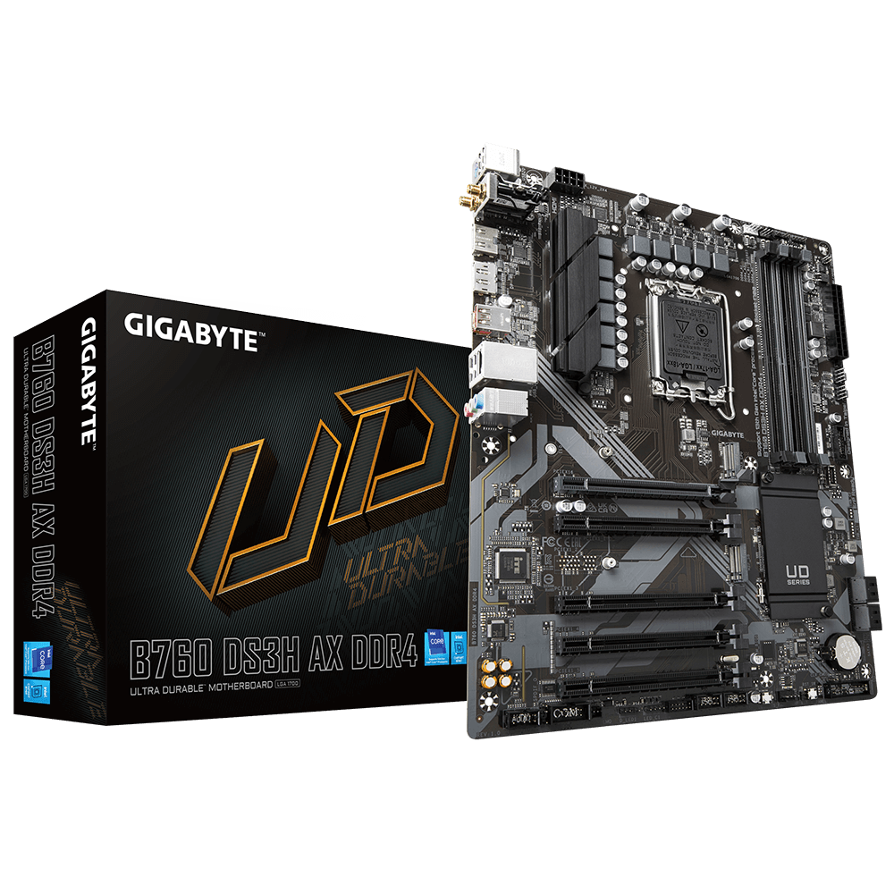 GIGABYTE B760 DS3H AX DDR4 ATX Mainboard Sockel 1700 M.2/HDMI/DP/WIFI/BT