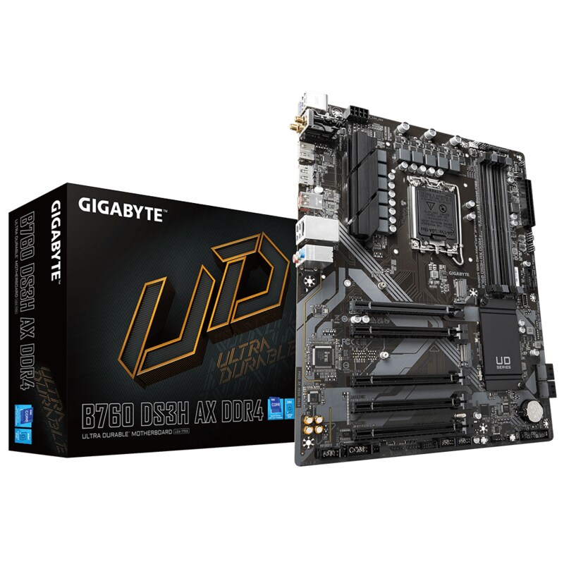 GIGABYTE B760 DS3H AX DDR4 ATX Mainboard Sockel 1700 M.2/HDMI/DP/WIFI/BT