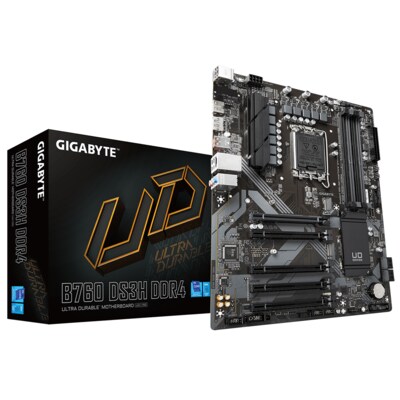 Board ab günstig Kaufen-GIGABYTE B760 DS3H DDR4 ATX Mainboard Sockel 1700 M.2/HDMI/DP. GIGABYTE B760 DS3H DDR4 ATX Mainboard Sockel 1700 M.2/HDMI/DP <![CDATA[• ATX Mainboard mit Sockel Intel 1700 für Intel Core 13. Generation-CPU • Intel B760-Chipsatz, Intel HD Graphics Gra