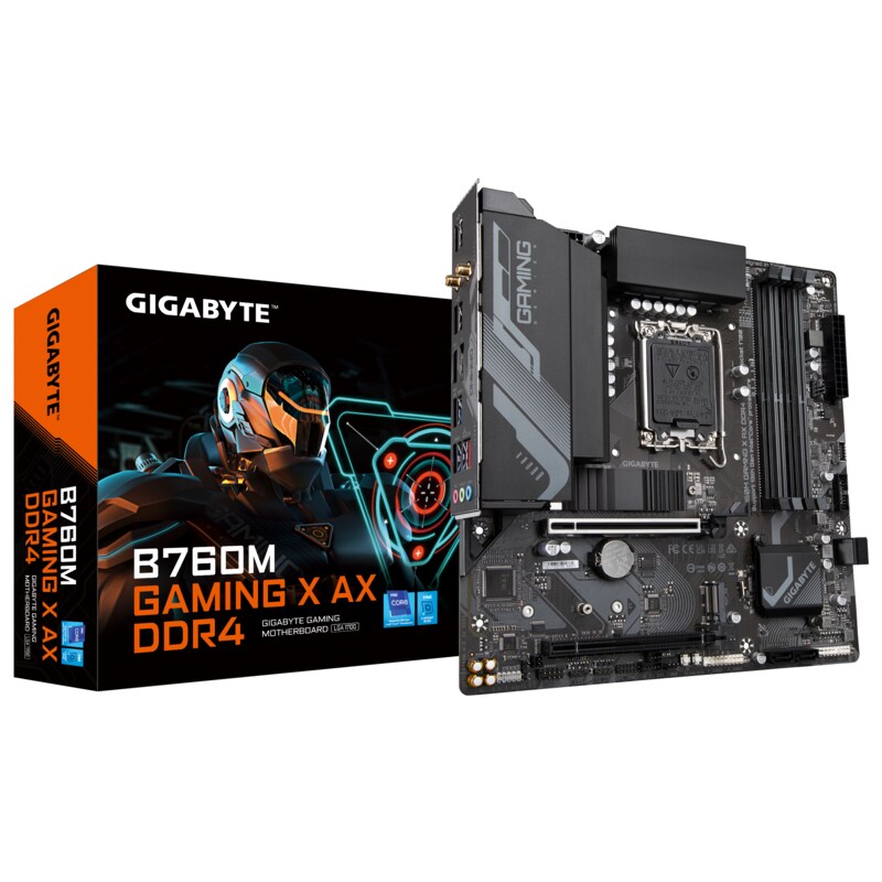 GIGABYTE B760M Gaming X AX DDR4 mATX Mainboard Sockel 1700 M.2/HDMI/DP/WIFI/BT