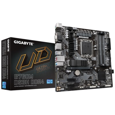 DS3H DDR4 günstig Kaufen-GIGABYTE B760M DS3H DDR4 mATX Mainboard Sockel 1700 M.2/HDMI/DP. GIGABYTE B760M DS3H DDR4 mATX Mainboard Sockel 1700 M.2/HDMI/DP <![CDATA[• mATX Mainboard mit Sockel Intel 1700 für Intel Core 13. Generation-CPU • Intel B760-Chipsatz, Intel HD Graphic