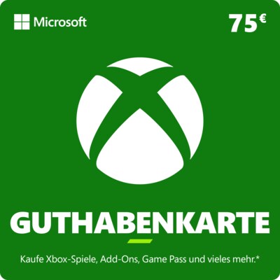 Guthaben günstig Kaufen-Xbox Guthabenkarte 75 EUR DE. Xbox Guthabenkarte 75 EUR DE <![CDATA[• Anbieter/Vertragspartner: Microsoft / Xbox • Guthaben/UVP: 75EUR • Produktart: Digitaler Code per E-Mail • Code nur in Deutschland einlösbar]]>. 