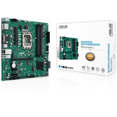 B760 P günstig Kaufen-ASUS Pro B760M-C-CSM mATX Mainboard Sockel 1700 DP/HDMI/VGA/PS2/USB3.0. ASUS Pro B760M-C-CSM mATX Mainboard Sockel 1700 DP/HDMI/VGA/PS2/USB3.0 <![CDATA[• mATX Mainboard mit Sockel Intel 1700 für Intel Core 13. Generation-CPU • Intel B760-Chipsatz, In