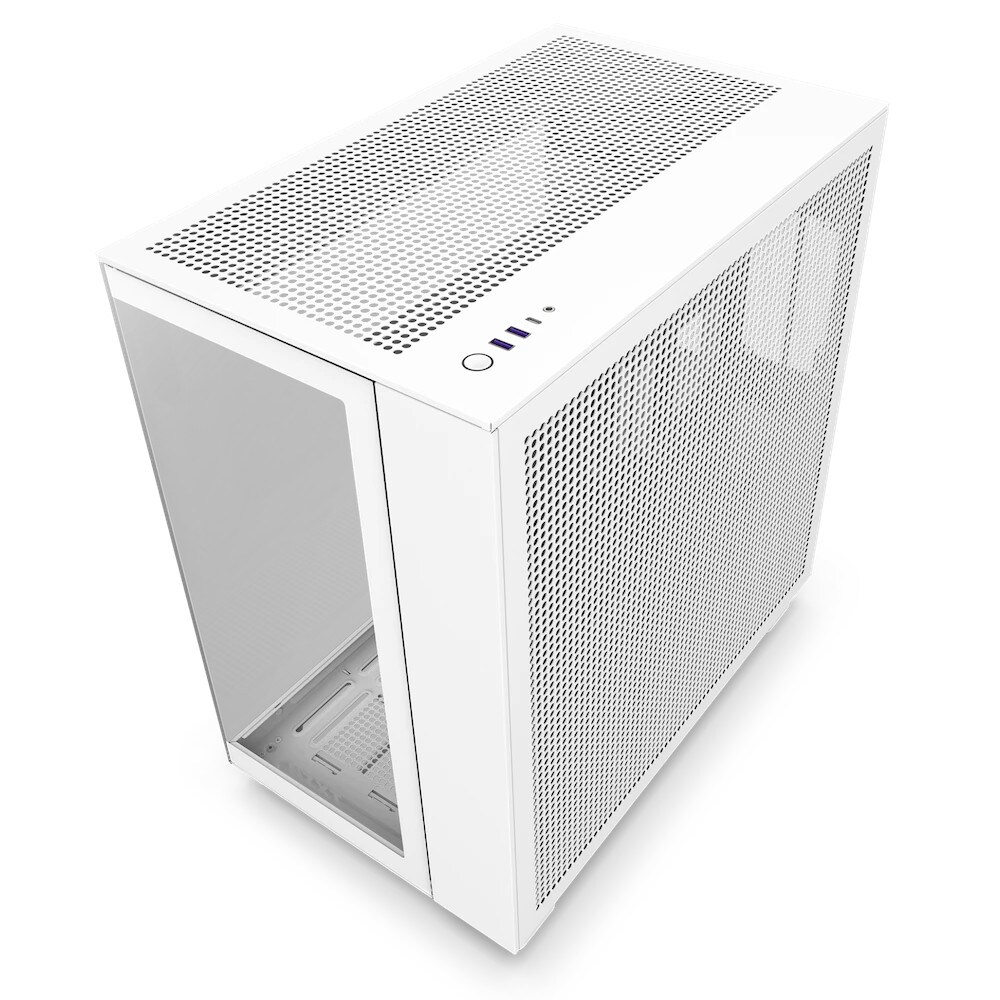 Nzxt H9 Flow White Midi Tower Atx Gaming Gehäuse Weiß Mit Glasfenster