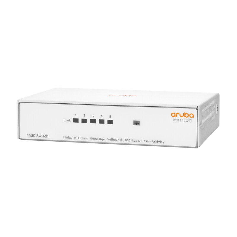 PoE Switch günstig Kaufen-HPE Aruba Instant On 1430 5G 5-Port unmanaged Switch Non-PoE. HPE Aruba Instant On 1430 5G 5-Port unmanaged Switch Non-PoE <![CDATA[• 5 Anschlüsse RJ-45 10/100/1000 • Switching-Leistung: 10 Gbps • Lüfterloses Design für den leisen Einsatz in Büroräumen. •