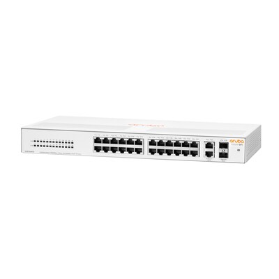 tu te  günstig Kaufen-HPE Aruba Instant On 1430 26G 2SFP 26-Port unmanaged Switch Non-PoE. HPE Aruba Instant On 1430 26G 2SFP 26-Port unmanaged Switch Non-PoE <![CDATA[• 26 Anschlüsse RJ-45 10/100/1000, 2 GbE-Anschlüsse SFP 1 • Switching-Leistung: 56 Gbit/s • Lüfterlo