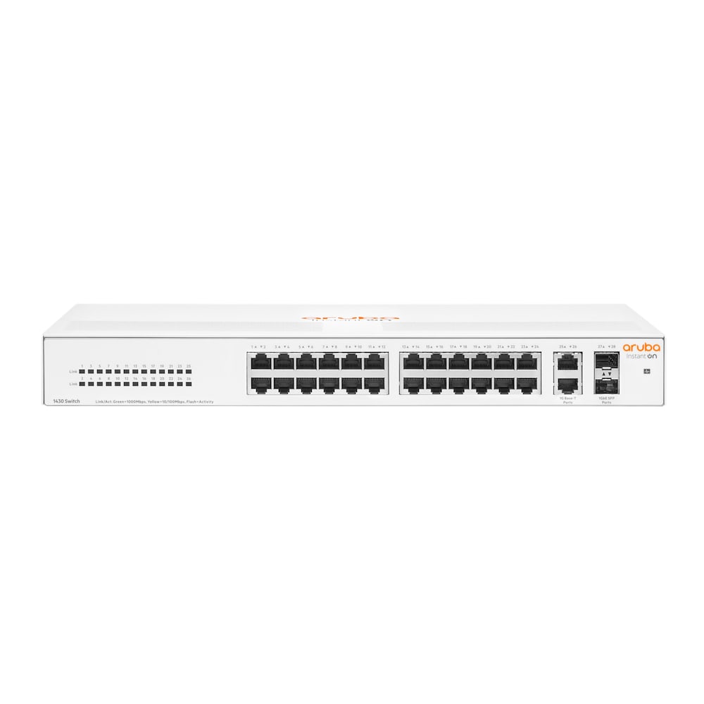 HPE Aruba Instant On 1430 26G 2SFP 26-Port unmanaged Switch Non-PoE