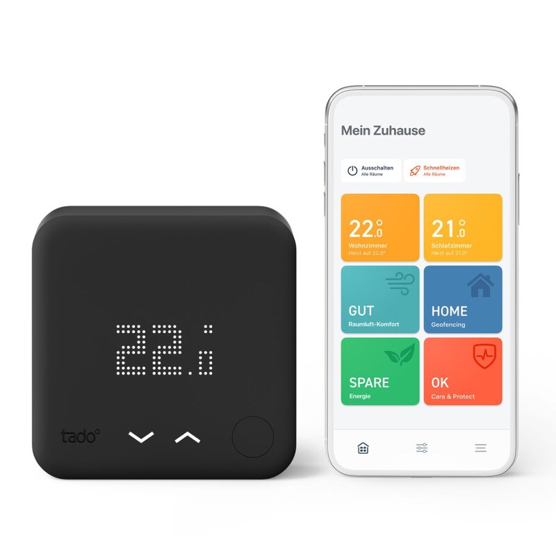 tado° Smartes Thermostat - Zusatzprodukt für intelligente Heizungssteuerung, sw
