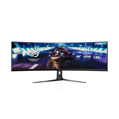 AM 2 günstig Kaufen-ASUS ROG Strix XG49VQ 124,46cm (49") UWHD Gaming Monitor 32:9 HDMI/DP FreeSync. ASUS ROG Strix XG49VQ 124,46cm (49") UWHD Gaming Monitor 32:9 HDMI/DP FreeSync <![CDATA[• Energieeffizienzklasse: G • Größe: 124,46 cm (49 Zoll) 32:9, Auflösung