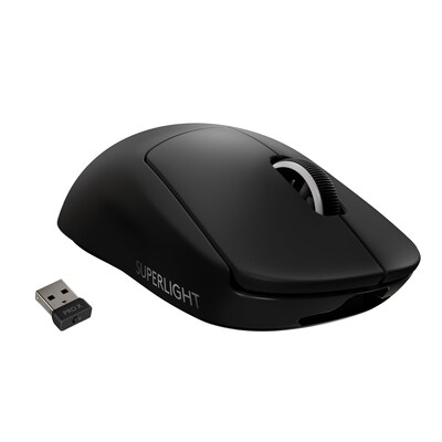 HERO günstig Kaufen-Logitech PRO X SUPERLIGHT Kabellose Gaming Maus Schwarz. Logitech PRO X SUPERLIGHT Kabellose Gaming Maus Schwarz <![CDATA[• Anwendungsbereich: Gaming, 5 Tasten, Scrollrad mit Tastenfunktion • Kabellos • Sensortechnologie: HERO (16.000 dpi) • Schwa