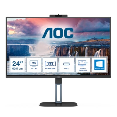 IPS V5 günstig Kaufen-AOC 24V5CW 60,5cm (23,8“) FHD IPS Gaming Monitor HDMI/DP/USB-C PD65W 75Hz Webcam. AOC 24V5CW 60,5cm (23,8“) FHD IPS Gaming Monitor HDMI/DP/USB-C PD65W 75Hz Webcam <![CDATA[• Energieeffizienzklasse: F • Größe: 60,5 cm(23,8 Zoll) 16:9, A