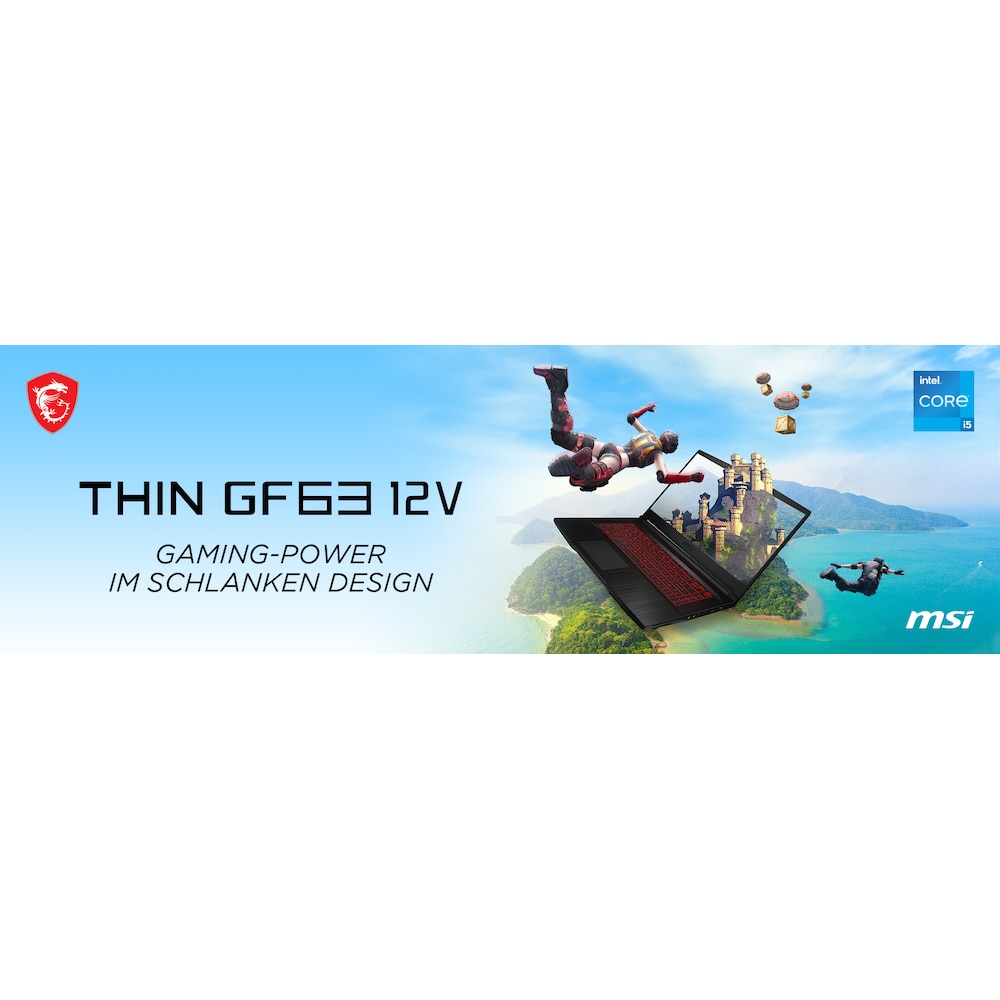 MSI GF63 Thin 12VE-030 i5-12450H 16GB/512GB SSD 15"FHD 144Hz RTX4050 nOS