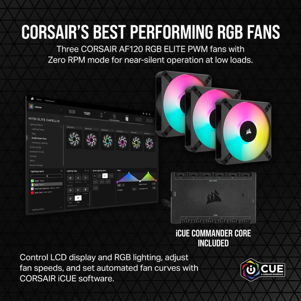 Corsair ICUE H150i Elite XT LCD RGB Wasserkühlung Intel und AMD CPU