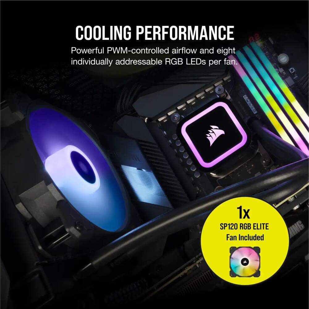 Corsair ICUE H60x RGB ELITE Wasserkühlung Intel und AMD CPU