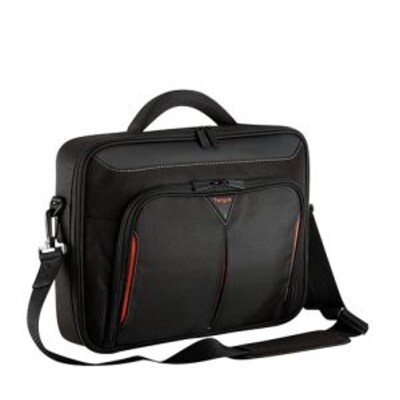 Shell R günstig Kaufen-Targus Classic+ Clamshell Notebooktasche (17-18") schwarz/rot. Targus Classic+ Clamshell Notebooktasche (17-18") schwarz/rot <![CDATA[• Für Notebooks, MacBook Pro Retina, Ultrabooks (18