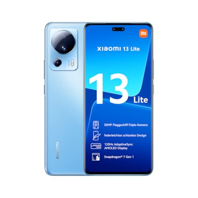 Lite/DSi günstig Kaufen-Xiaomi 13 Lite 5G 8/128GB Dual-SIM Smartphone blue EU. Xiaomi 13 Lite 5G 8/128GB Dual-SIM Smartphone blue EU <![CDATA[• Farbe: blau • 2,4 GHz Qualcomm Snapdragon 7 Gen 1 Octa-Core-Prozessor • 50 Megapixel Hauptkamera • 16,64 cm (6,55 Zoll) AMOLED 