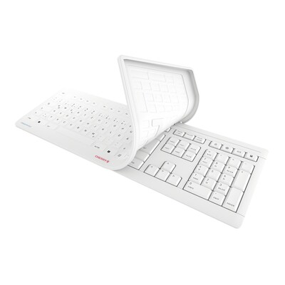 of 6 günstig Kaufen-CHERRY STREAM PROTECT Kabellose Tastatur, weiß. CHERRY STREAM PROTECT Kabellose Tastatur, weiß <![CDATA[• Anwendungsbereich: professionelles Arbeiten, Nummernblock integriert • Kabellos, 2,4GHz • Layout: deutsch • weiß, 23,0 mm x 463 mm